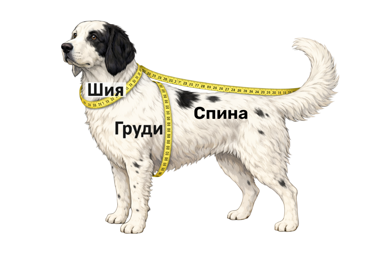 Ілюстрація як виміряти собаку